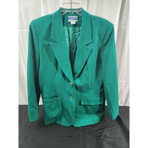 Vintage Pendleton Petite Women's Blazer Green Size 12 Wool